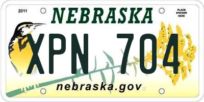 NE license plate XPN704