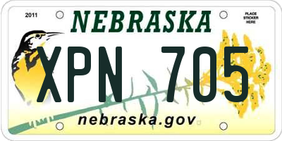 NE license plate XPN705