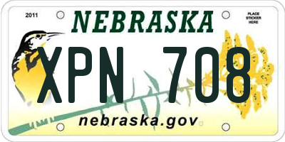 NE license plate XPN708