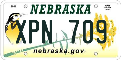 NE license plate XPN709