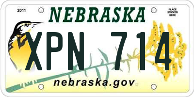 NE license plate XPN714