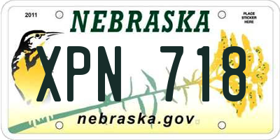 NE license plate XPN718