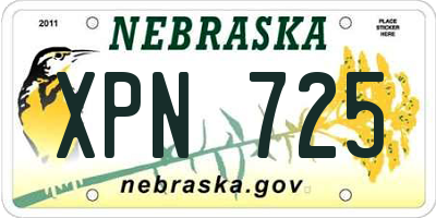 NE license plate XPN725