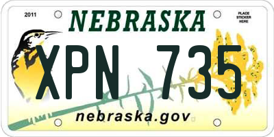 NE license plate XPN735