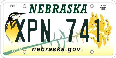 NE license plate XPN741