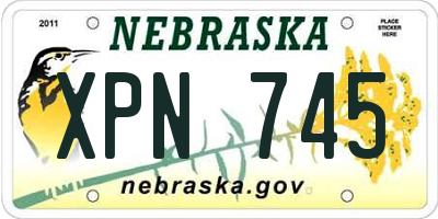 NE license plate XPN745