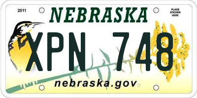 NE license plate XPN748