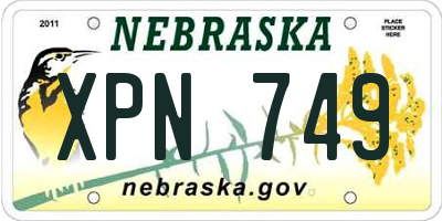 NE license plate XPN749