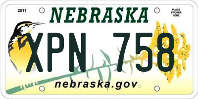 NE license plate XPN758