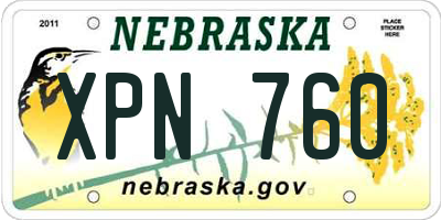 NE license plate XPN760