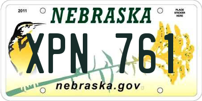 NE license plate XPN761
