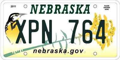 NE license plate XPN764