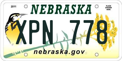 NE license plate XPN778