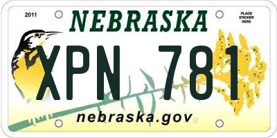 NE license plate XPN781
