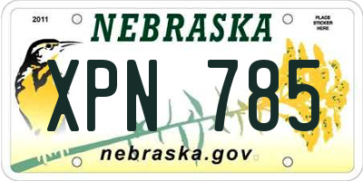 NE license plate XPN785