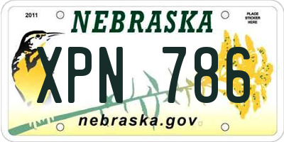 NE license plate XPN786