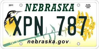 NE license plate XPN787