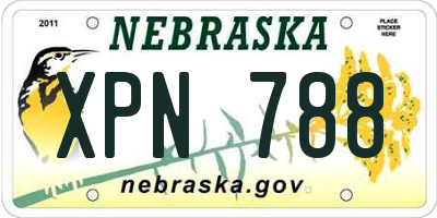 NE license plate XPN788