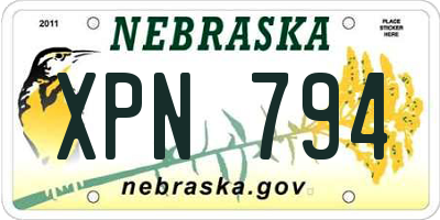 NE license plate XPN794