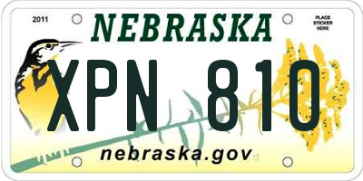 NE license plate XPN810