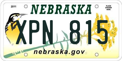 NE license plate XPN815