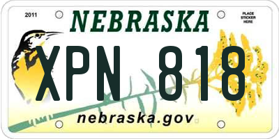 NE license plate XPN818