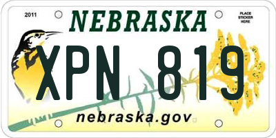 NE license plate XPN819
