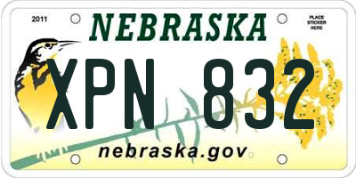 NE license plate XPN832