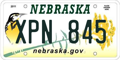 NE license plate XPN845
