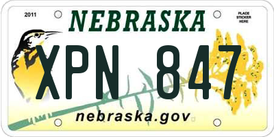 NE license plate XPN847