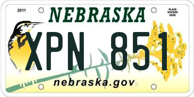 NE license plate XPN851