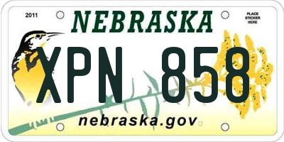 NE license plate XPN858
