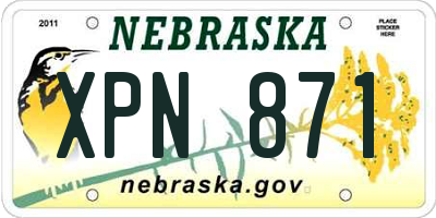 NE license plate XPN871