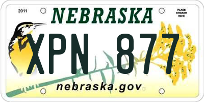 NE license plate XPN877