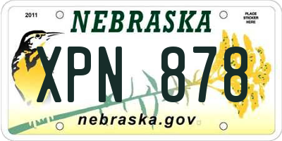 NE license plate XPN878