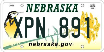 NE license plate XPN891