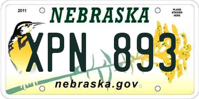 NE license plate XPN893