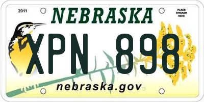 NE license plate XPN898