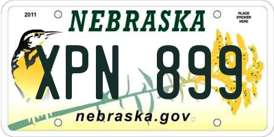 NE license plate XPN899