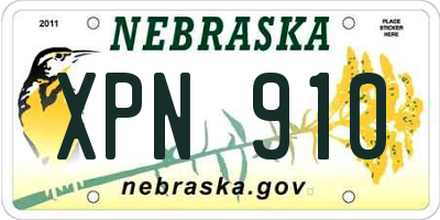 NE license plate XPN910