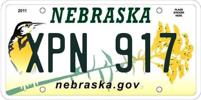 NE license plate XPN917