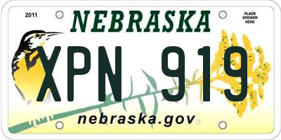 NE license plate XPN919