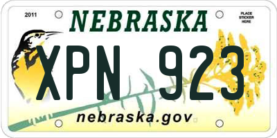 NE license plate XPN923