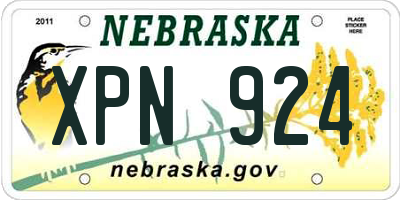 NE license plate XPN924