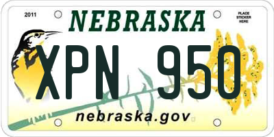 NE license plate XPN950