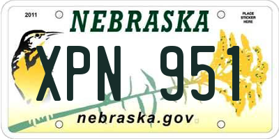 NE license plate XPN951