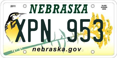 NE license plate XPN953