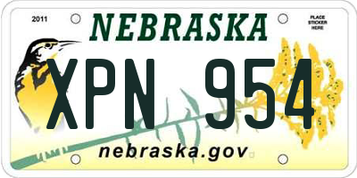 NE license plate XPN954