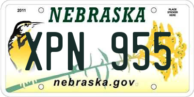 NE license plate XPN955