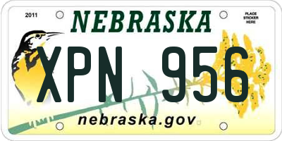 NE license plate XPN956